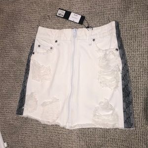 LF the Brand Denim Skirt w/ Grey LF Taped Sides